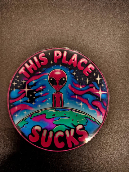 This Place Sucks Stickers (2 sizes)