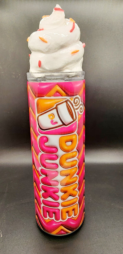 Dunkie Junkie Tumbler with Magnetic "Whipped Cream" Topper