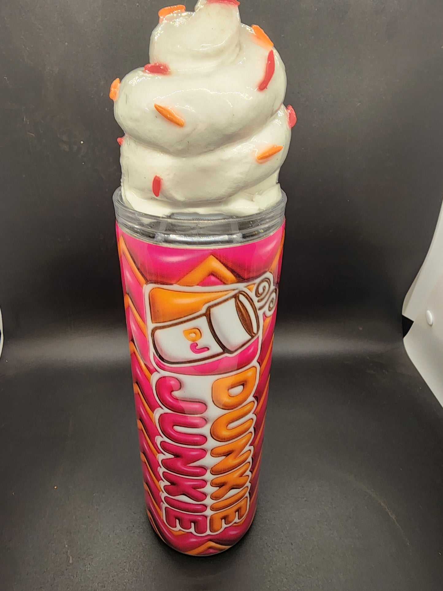 Dunkie Junkie Tumbler with Magnetic "Whipped Cream" Topper