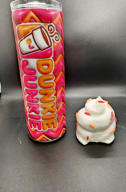 Dunkie Junkie Tumbler with Magnetic "Whipped Cream" Topper