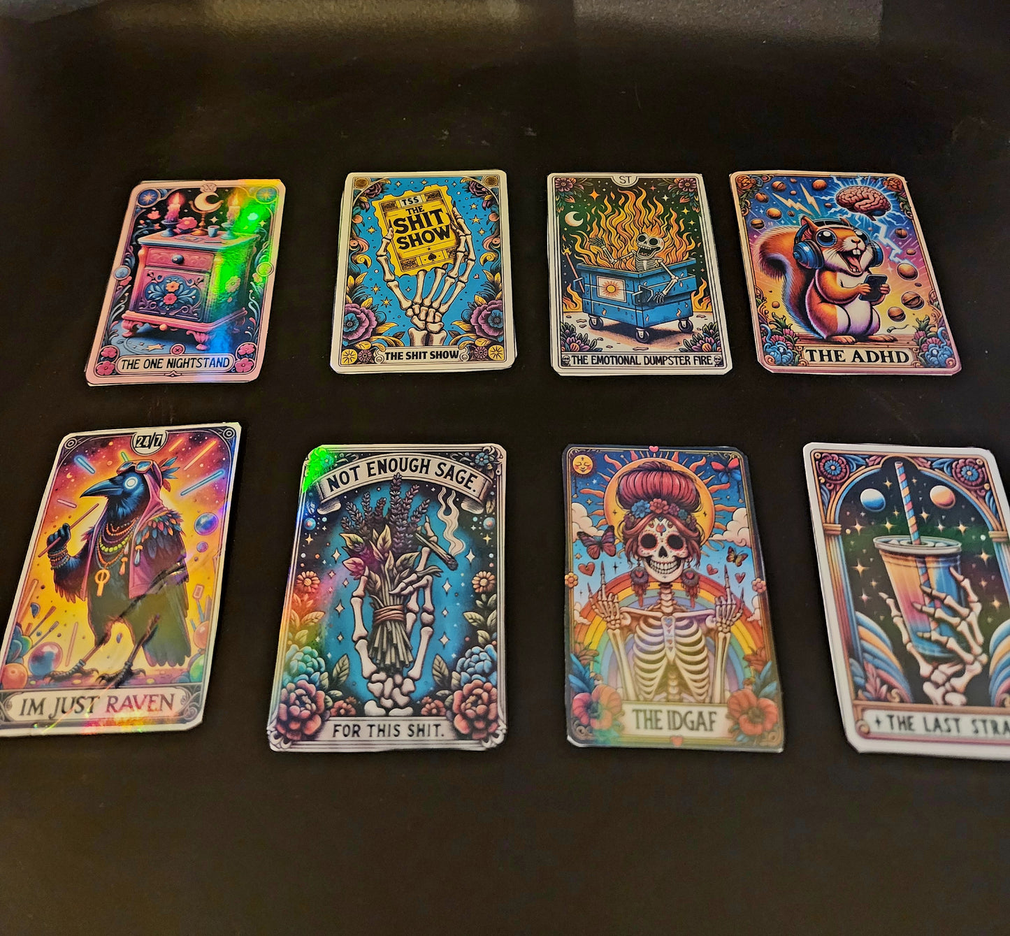 Funny Tarot Card Stickers " Set 4 - State of Mind Cards "  (Small or Medium Bundle)