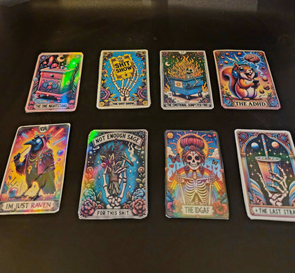 Funny Tarot Card Stickers " Set 4 - State of Mind Cards "  (Small or Medium Bundle)