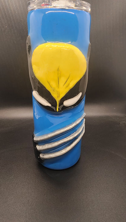 Deadpool and Wolverine 50/50 3D Stainless Steel Tumbler