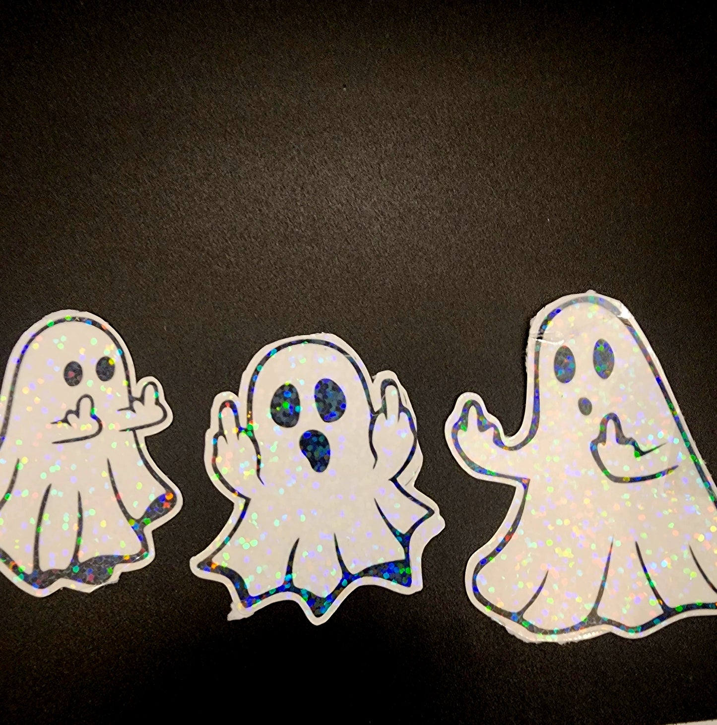 Ghosts Giving The Finger Stickers (9 pack)