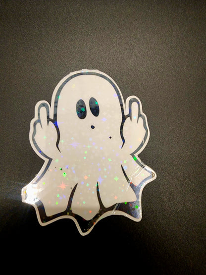 Ghosts Giving The Finger Stickers (9 pack)