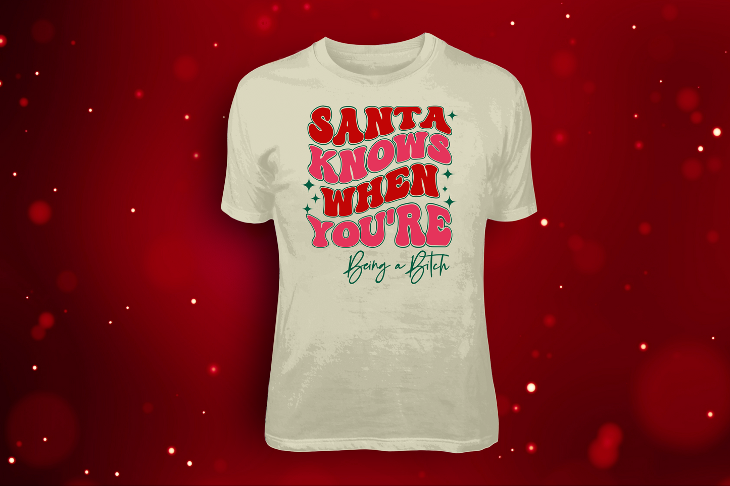 Santa Knows You're Being A Bitch- TEES