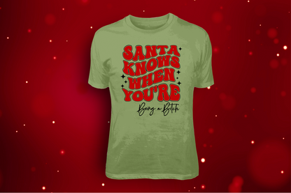 Santa Knows You're Being A Bitch- TEES