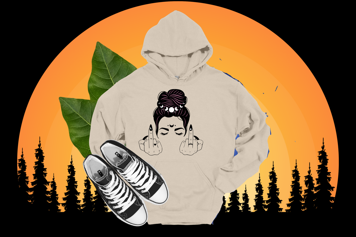 Zen Middle Finger- Customizable * Hoodies