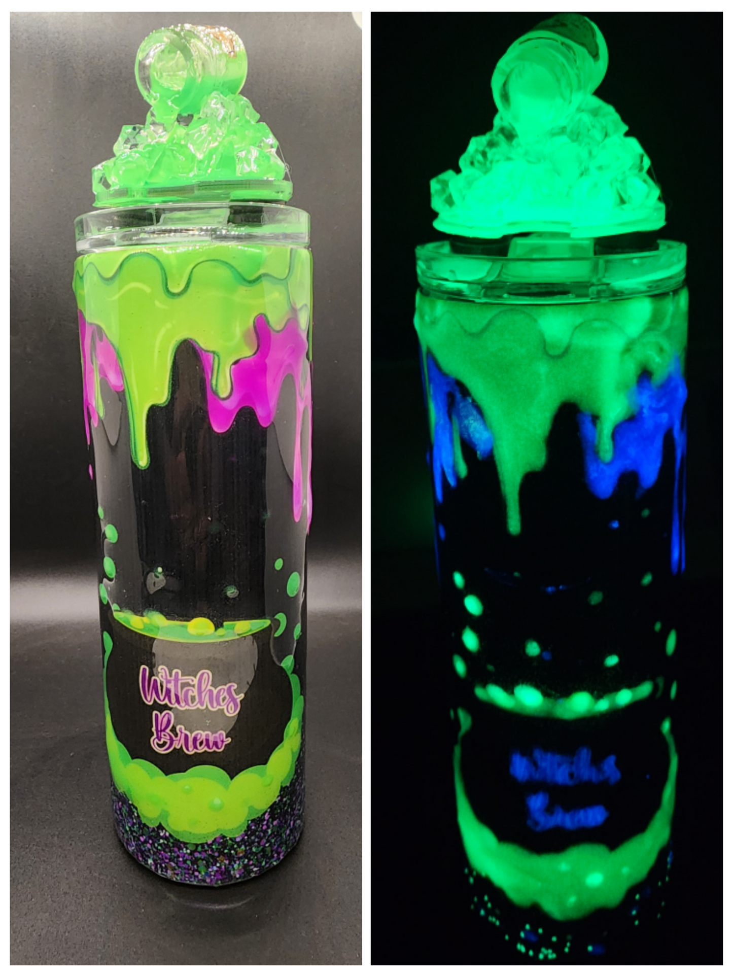 Witches Brew Glow in The Dark Cup with Glowing "Poison" Topper