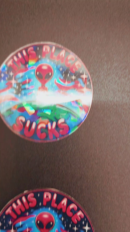 This Place Sucks Stickers (2 sizes)